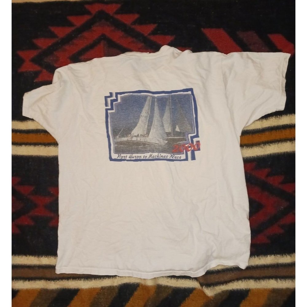 Vintage Fruit of the Loom Lofteez men's XL PORT Huron Mackinac race 2000 tshirt